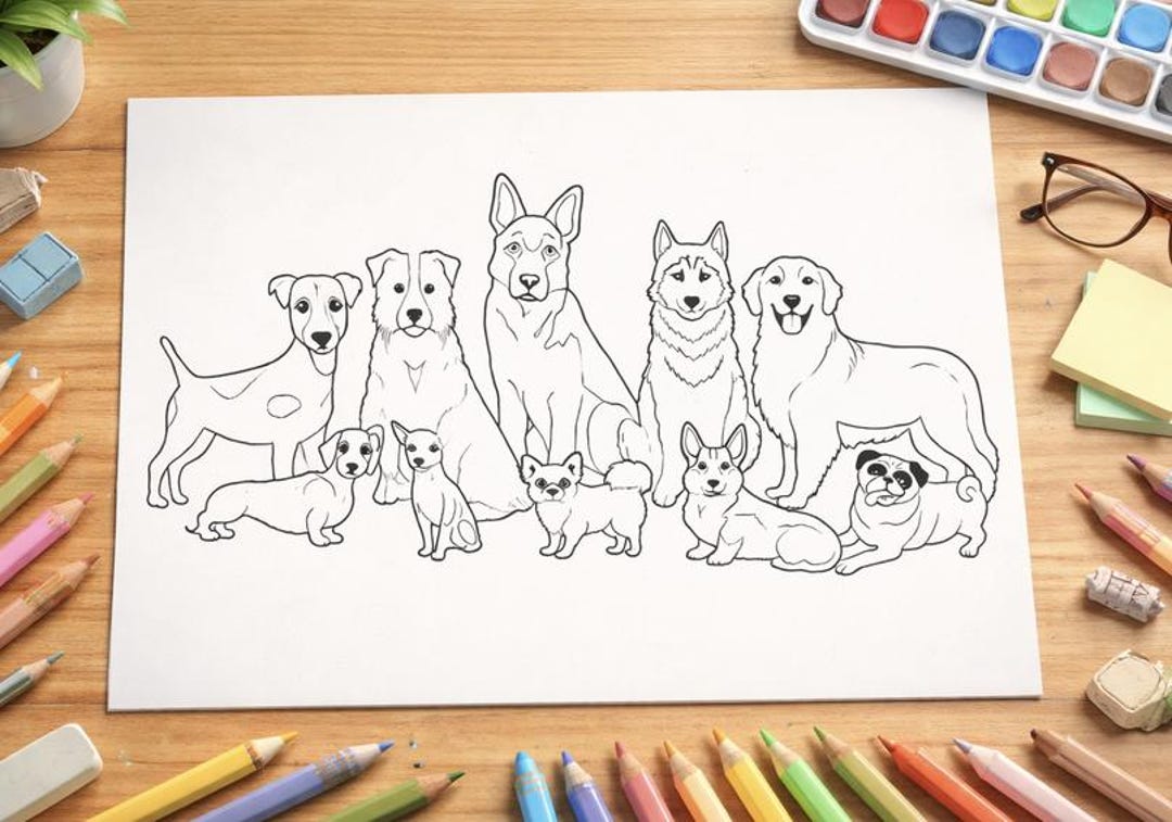 Dog Coloring Pages for Kids | Cute Puppy Coloring Sheets | Printable ...