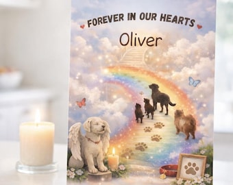 Haustier Hund Beileid Karte zum Ausdrucken, Hund Haustier Verlust Beileid Karte, Regenbogen Brücke Instant Download