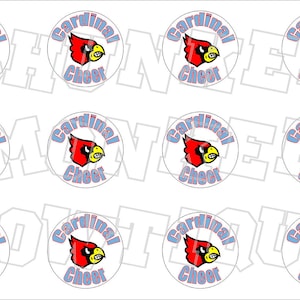 Webb City Cardinals Cheer bottlecap image sheet -  high school mascot