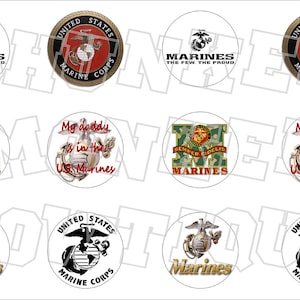 Marines military bottlecap image sheet