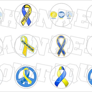 Down Syndrome Awareness Ribbon bottlecap image sheet