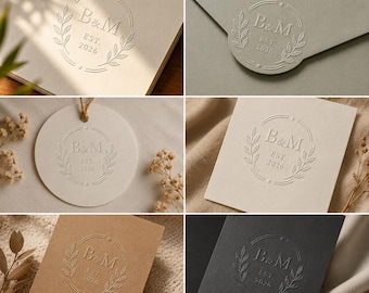 Gepersonaliseerde bruiloft reliëfstempel, aangepaste monogram reliëfstempel, zegel huwelijksuitnodiging, envelop reliëf, bruids douchecadeau voor stel