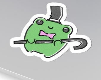 Frog w/ Top Hat Sticker | Whimsical Frog (Kiss-Cut)