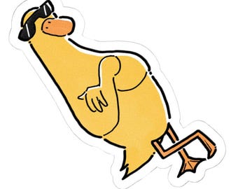 Cheeky Duck Sunglasses, Vinyl Sticker, Laptop Decal