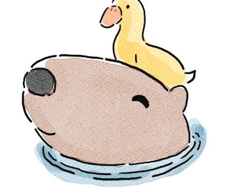 Capybara Duck Sticker | Vinyl Decal (Kiss-Cut)