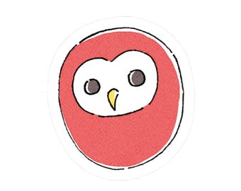 Daruma Owl Sticker | Kiss-Cut Sticker