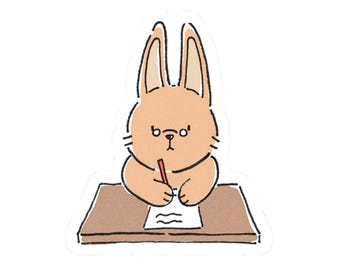 Bunny Wearing Glasses Sticker | Vinyl Kiss-Cut