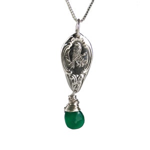 Bird Spoon Handle Sterling Silver Pendant, Recycled Sterling Bird Spoon  Necklace OOAK