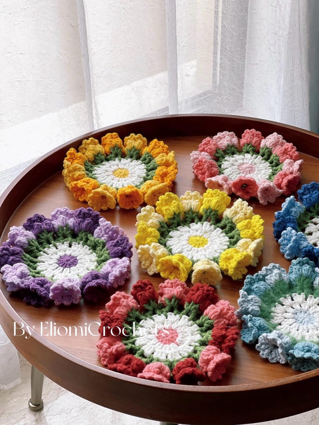 Crochet Lily of the Valley Flower Coaster Pattern, Crochet Flower