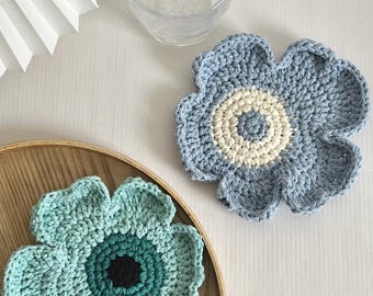 Crochet Flower Coaster Pattern, No Sew Coaster Pattern Amigurumi, Flower Bouquet Crochet, Crochet Home Decor Gift for Her, DIY Flower Plant