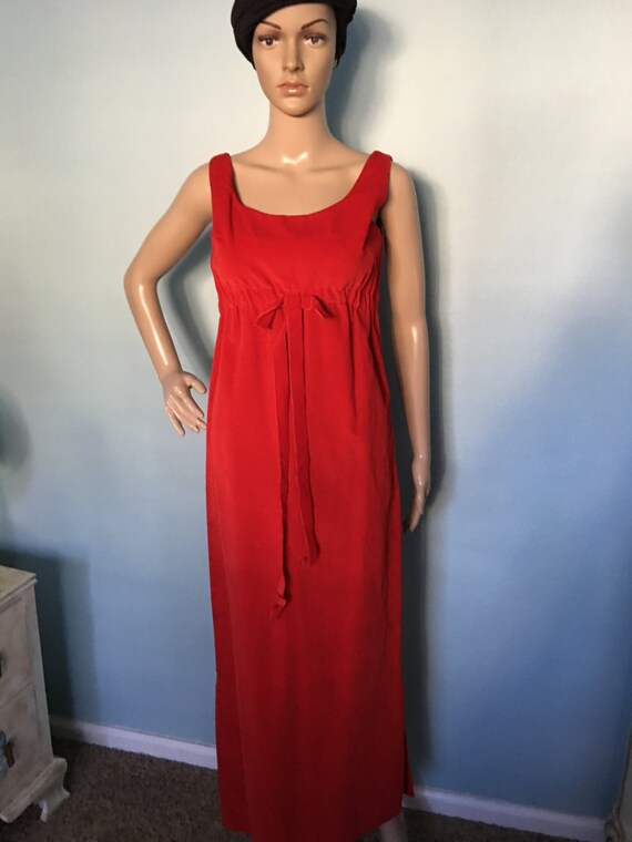 1960s Red Velvet Gown