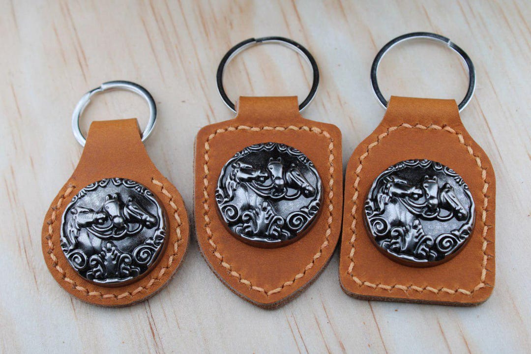 Leather Style Keychains Timeless Leather Keychain - Etsy