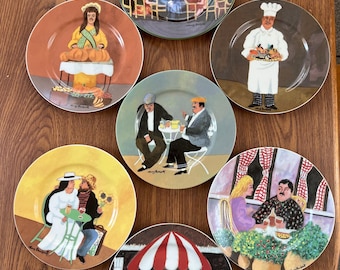 Vintage Guy Buffet Decorative Plate – French Café Bistro Art – Kitchen Wall Décor