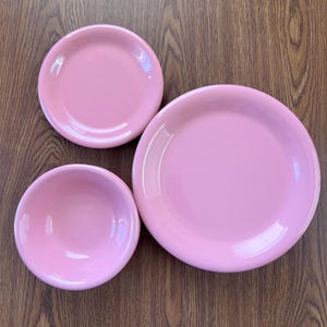 Newcor stengods Bravo pionrosa tallrik eller skål | Vintage middagsservis | Säljs styckvis