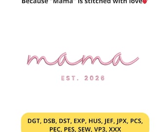 Mama Embroidery Design – Elegant Satin Stitch (Machine File)