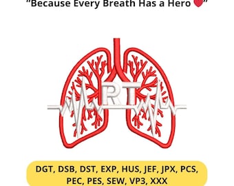 Desenho de bordado pulmonar para terapeuta respiratório – Padrão de ECG de anatomia médica RT