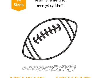 Desenho de bordado de futebol americano – Contorno clássico de futebol americano, presente para amantes de esportes, arquivo para máquina de bordar