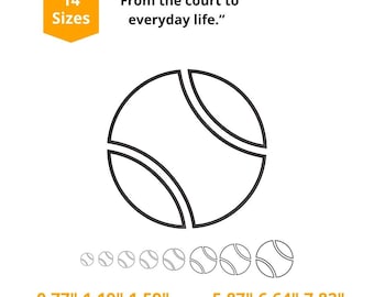 Tennis Ball Embroidery Design File – Classic Sports Outline, Minimal Pattern, Athletic Machine Embroidery