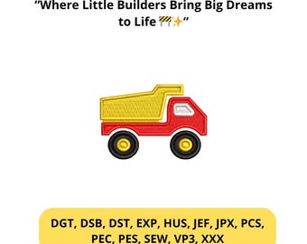 Baby Embroidery Designs Yellow Mini Dump Truck For Baby Minimalist Style Machine File