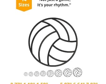 Volleyball Embroidery Design File – Classic Sports Ball Outline, Minimal Pattern, Athletic Machine Embroidery