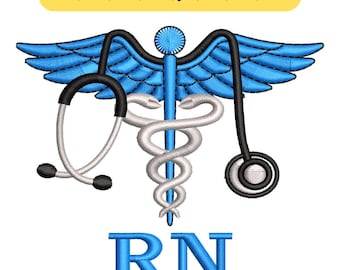 Desenho de bordado para estetoscópio com caduceu da RN (EXP)