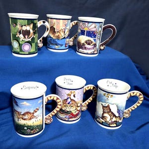 ヴィンテージ ゲイリー・パターソン コミカルキャッツ 磁器マグカップ 