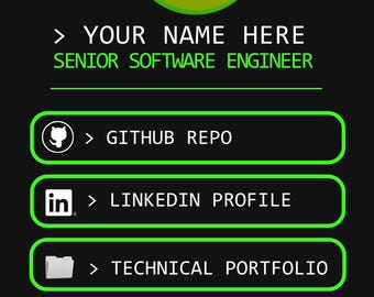 Software Engineer Digital Business Card | Technical Portfolio Canva Template