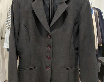 Vintage Classique Collections Charcoal Blazer Made in Canada Women’s Jacket Size 10
