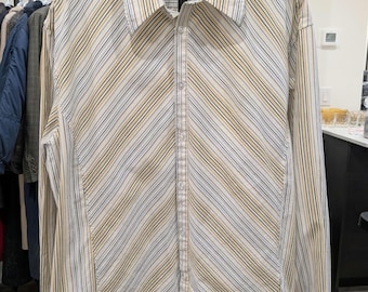 Vintage Le Chateau Gestreiftes Hemd mit Knöpfen Herren 3XL Made in Canada
