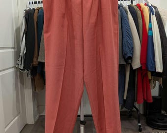Pantalones plisados Alia color coral, estilo vintage de los años 90/años 2000, talla 14P, hechos en Canadá.