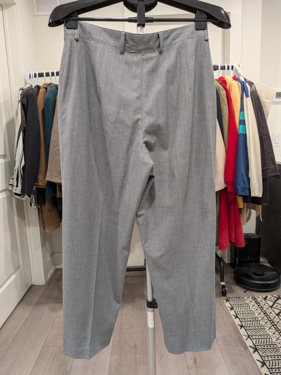 Vintage 90s Kristins Petites Grey Tailored Trousers Made in Canada Size 8P Menswear Style View 2