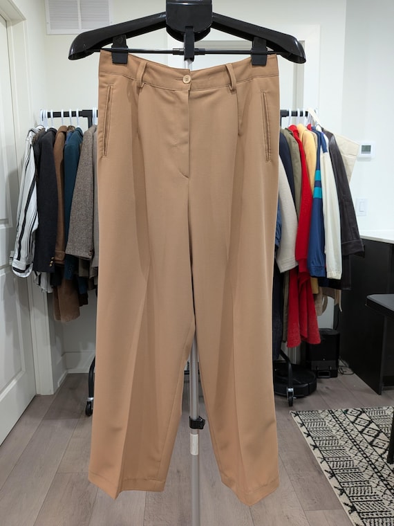Vintage Kristins Petites Tan Tailored Trousers Made in Canada Size 12P