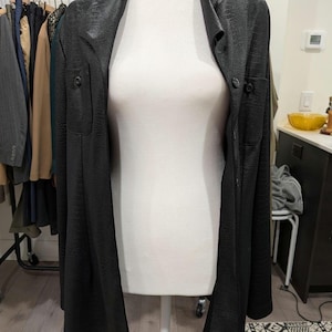 Vintage Ardoise Montreal Black Faux Croc Duster Jacket M – Made in Canada