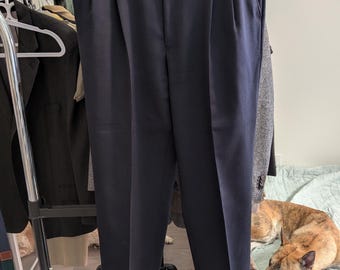 Vintage Yves Saint Laurent Lightweight Wool Navy Trousers - Etsy