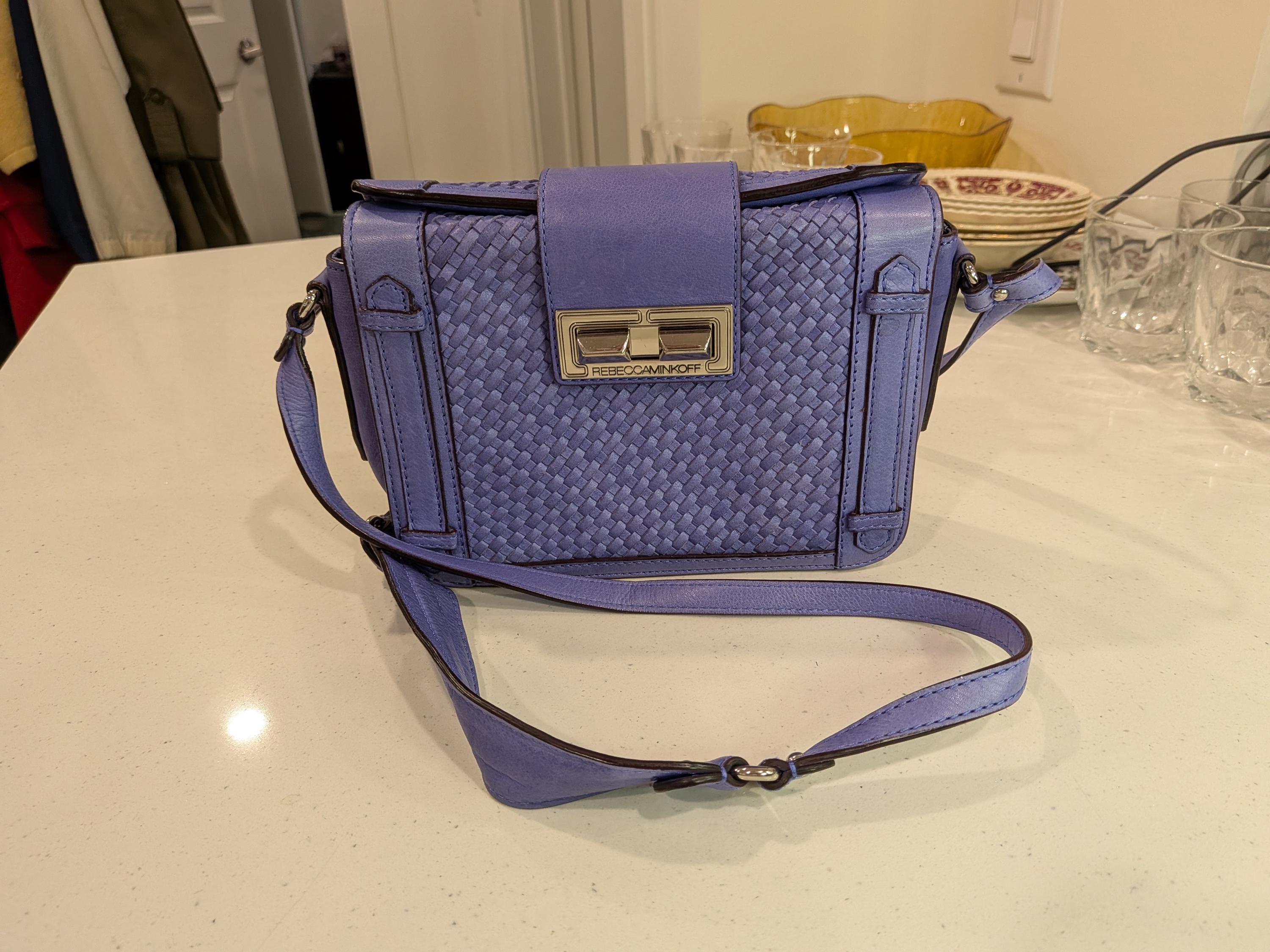 REBECCA MINKOFF LIGHT BLUE LEATHER SILVER METAL ZIPPERS BACKPACK PURSE BAG Rebecca Minkoff Mini Julian Faux Fur Backpack | Mercari main image 2