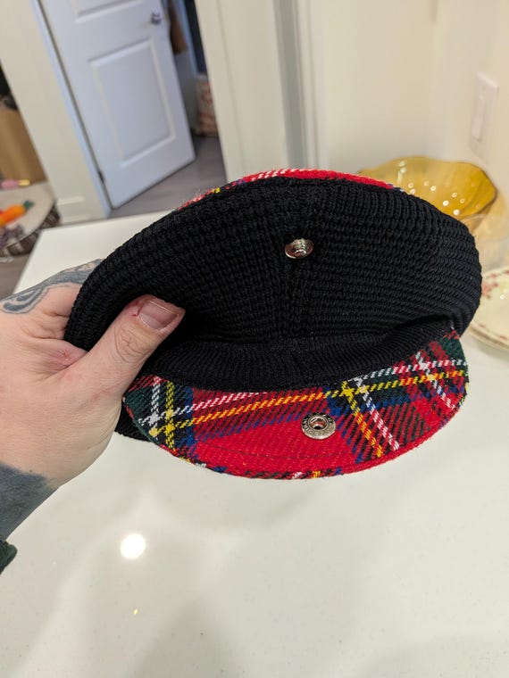 Vintage Richards & Thirkell Tartan Beret – Red Plaid Wool  display picture 3