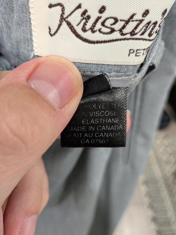 Vintage 90s Kristins Petites Grey Tailored Trousers Made in Canada Size 8P Menswear Style View 5