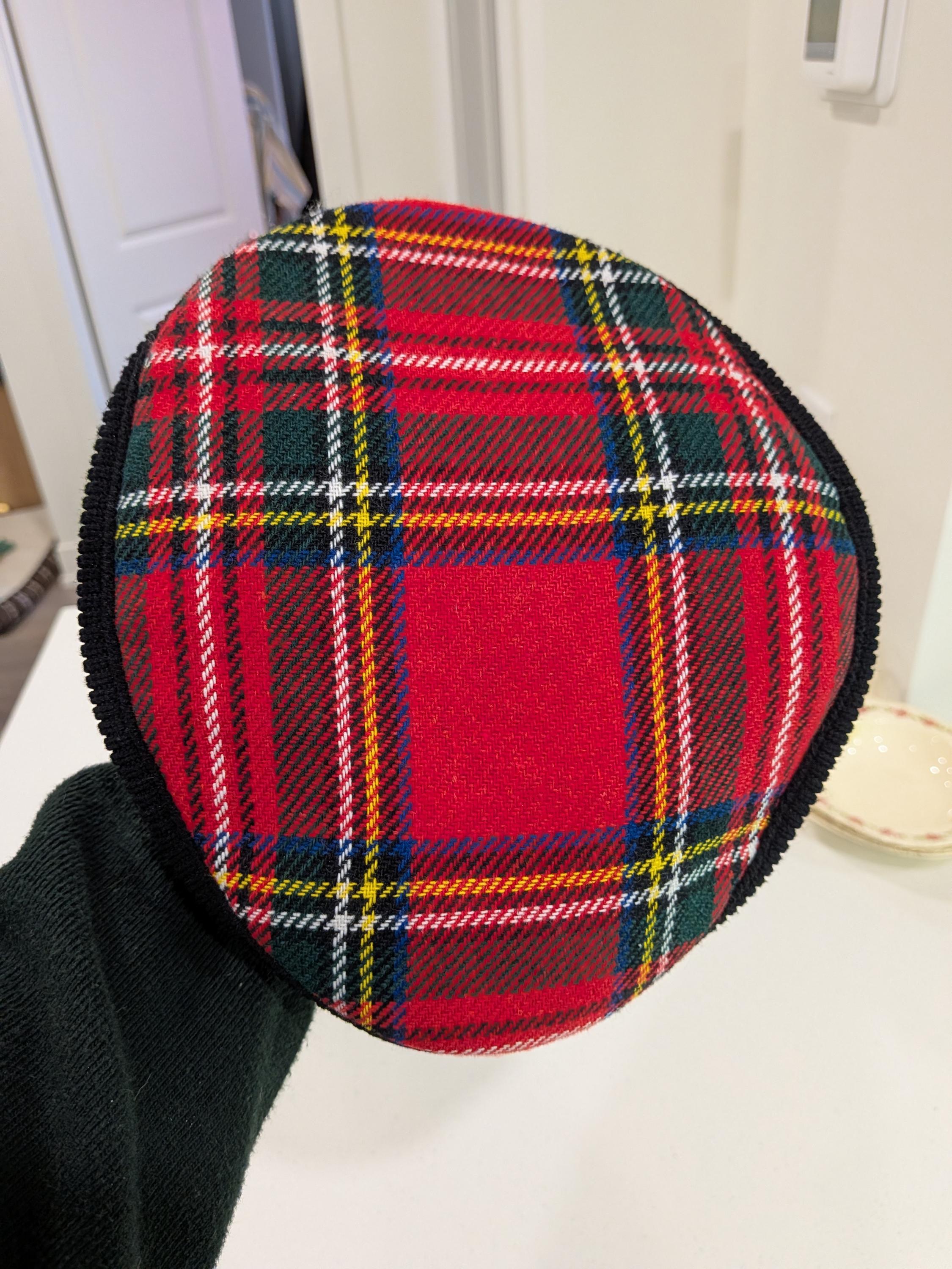 Vintage Tartan Plaid Beret / Tam Made in England Wool Burgundy Satin Lined Tartan Tam, 5,000+ Tartans – Scottish Kilt main image 2