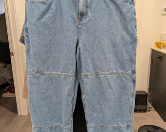 Vintage Empyre Baggy Carpenter Jeans Light Wash Y2K Skate Denim Hose mit weitem Bein