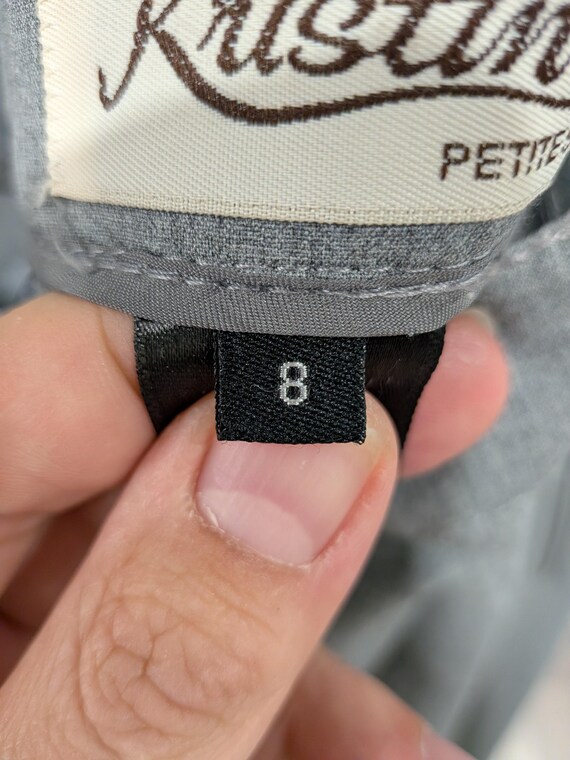 Vintage 90s Kristins Petites Grey Tailored Trousers Made in Canada Size 8P Menswear Style View 4