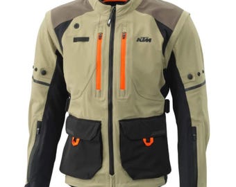 Chaqueta KTM Adventure: abrigo para motociclistas con múltiples bolsillos y ajuste cómodo.