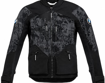 Chaqueta de moto BMW Motorrad Camo Mesh, equipamiento para motociclistas de aventura y turismo, chaqueta protectora de estilo urbano.