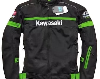 Chaqueta de moto Kawasaki Mesh Racing - Chaqueta de motociclista para hombre - Chaqueta ligera de verano - Ropa de motociclista
