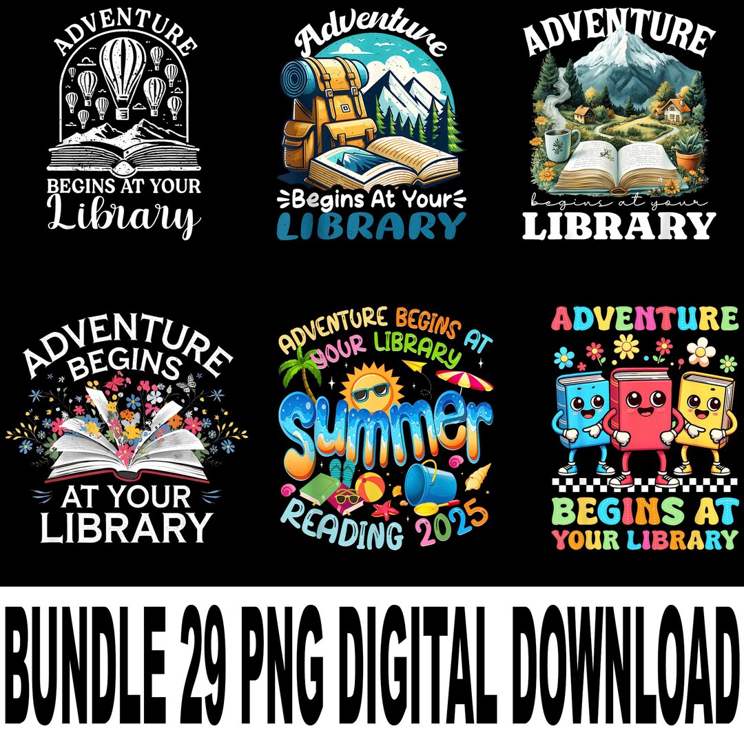 Adventure Library Sign Adventure Begins at Your Library PNG – Book Lover Reading Quote ...
