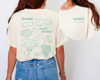 Sunday Nap Club Tshirt or Sweatshirt, Sleepy Wiener Dog Tee, Comfort Colors