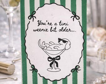 Funny Dachshund Martini Birthday Card | Playful Doxie Humor