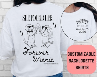 Custom Dachshund Bachelorette Party Shirt, Comfort Colors Wiener Dog Tee