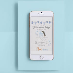 Baby Boy Shower Invitation, Tini Weenie Theme, Canva Template (Digital Download) image 4