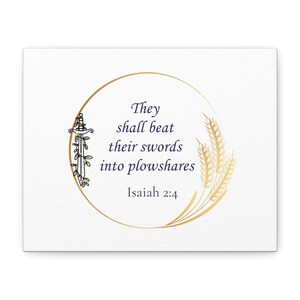 "Kunst auf Leinwand, Jesaja 2,4 ""Schwerter zu Pflugscharen"" )"