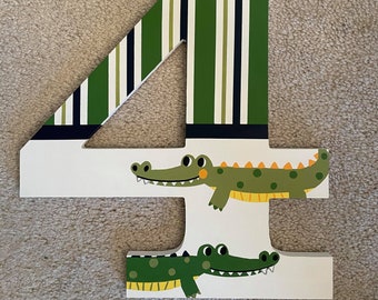 Later Gator - Alligator - hand painted - wooden photo prop - custom - 4th birthday - 1st birthday